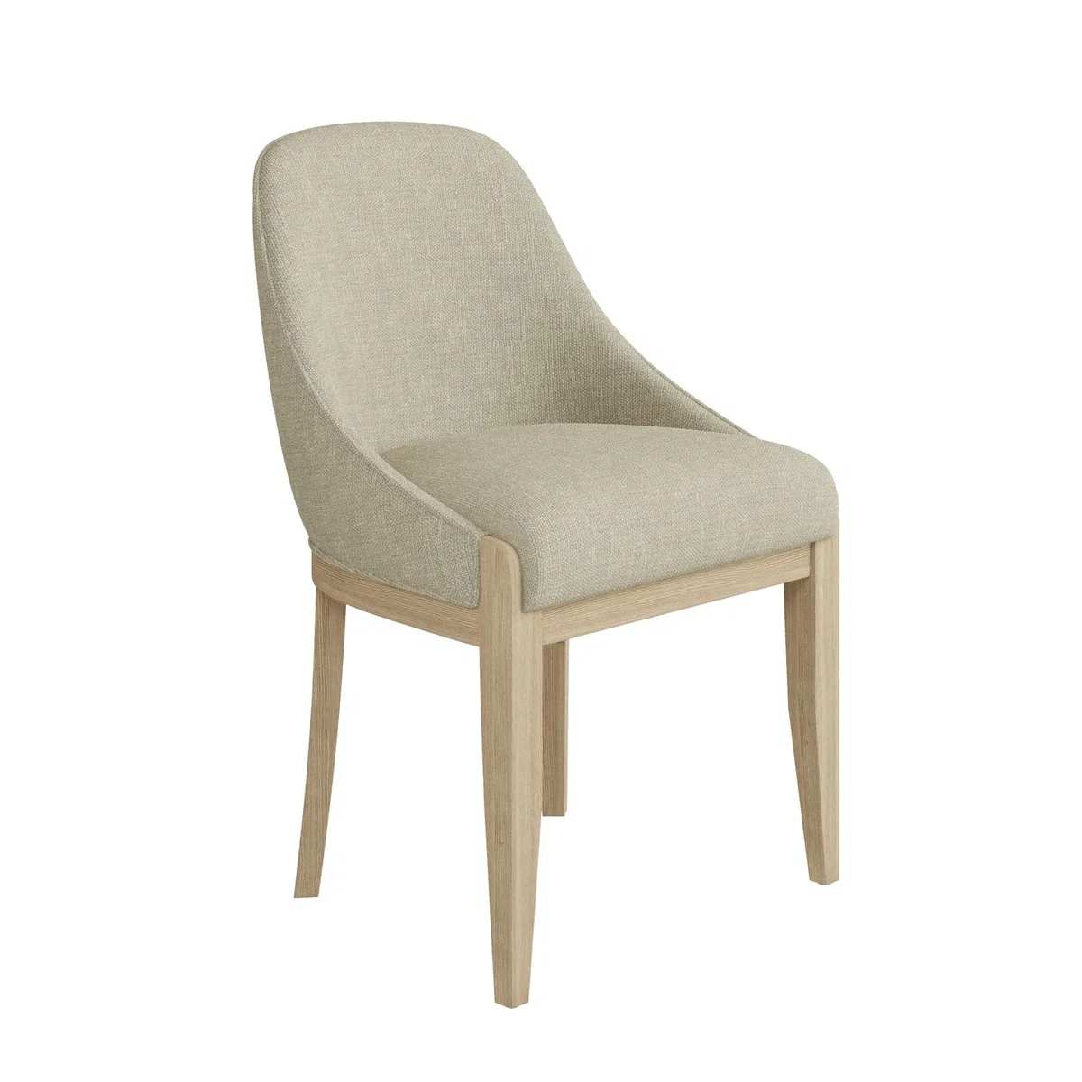 Set of 2 Beige Upholstered Dining Chairs with Solid Wood Legs - Madeline – image 3
