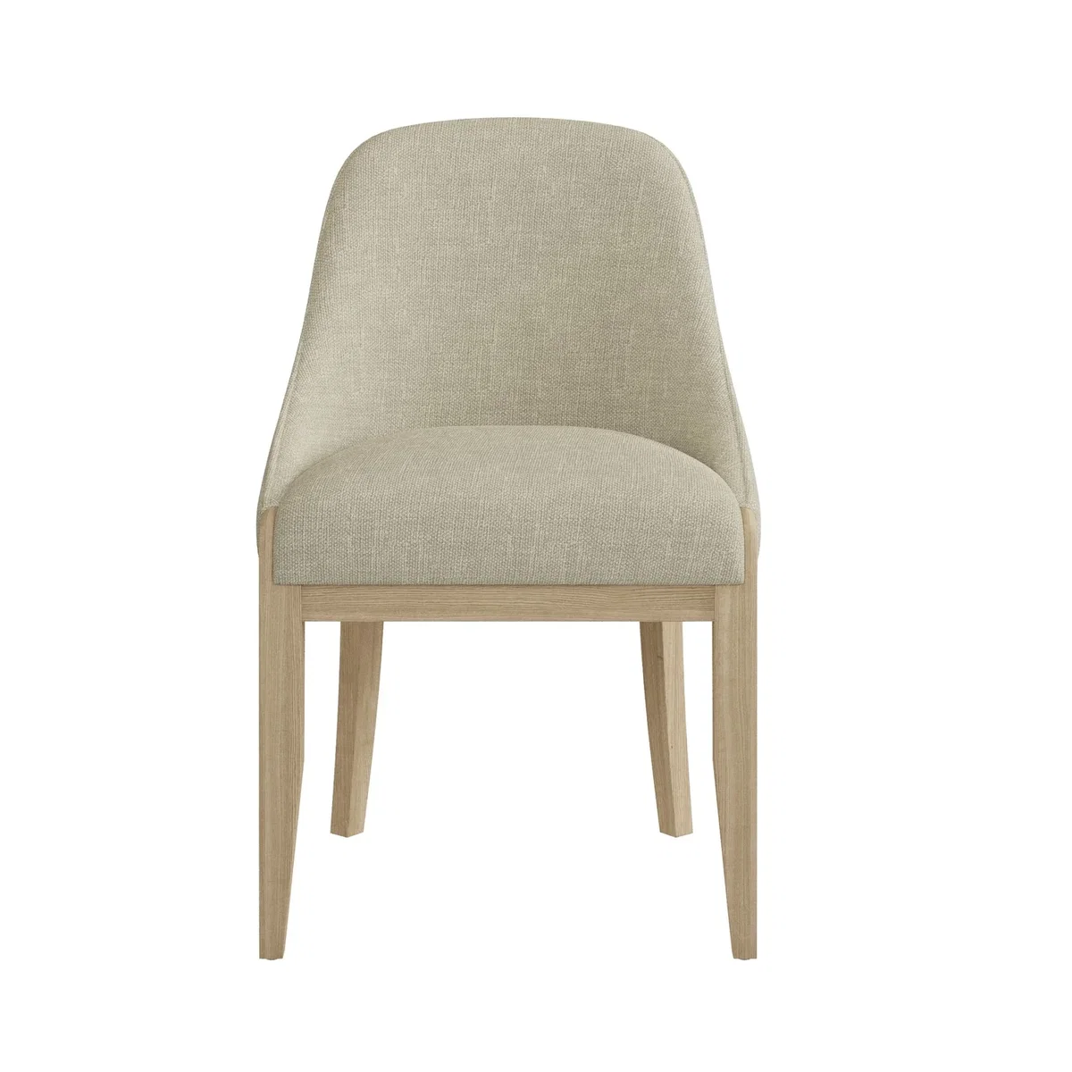 Set of 2 Beige Upholstered Dining Chairs with Solid Wood Legs - Madeline – image 4