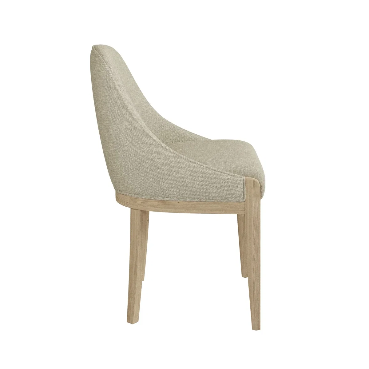 Set of 2 Beige Upholstered Dining Chairs with Solid Wood Legs - Madeline – image 5