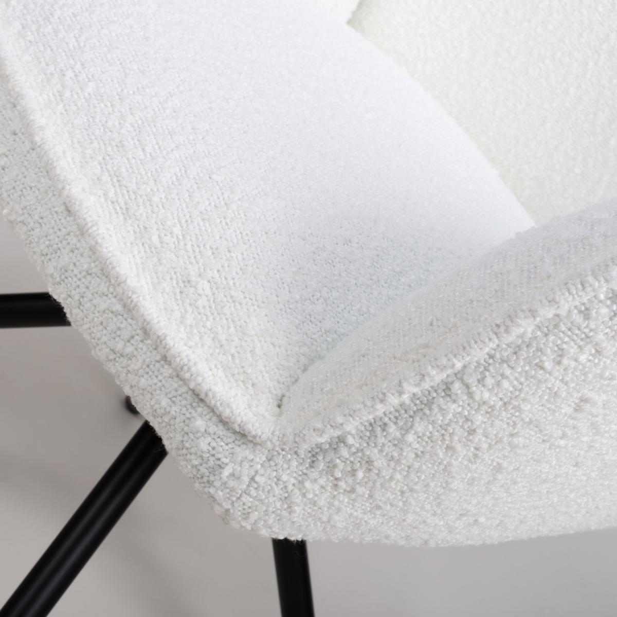 Set of 2 Cream Boucle Dining Chairs - Alva – image 3