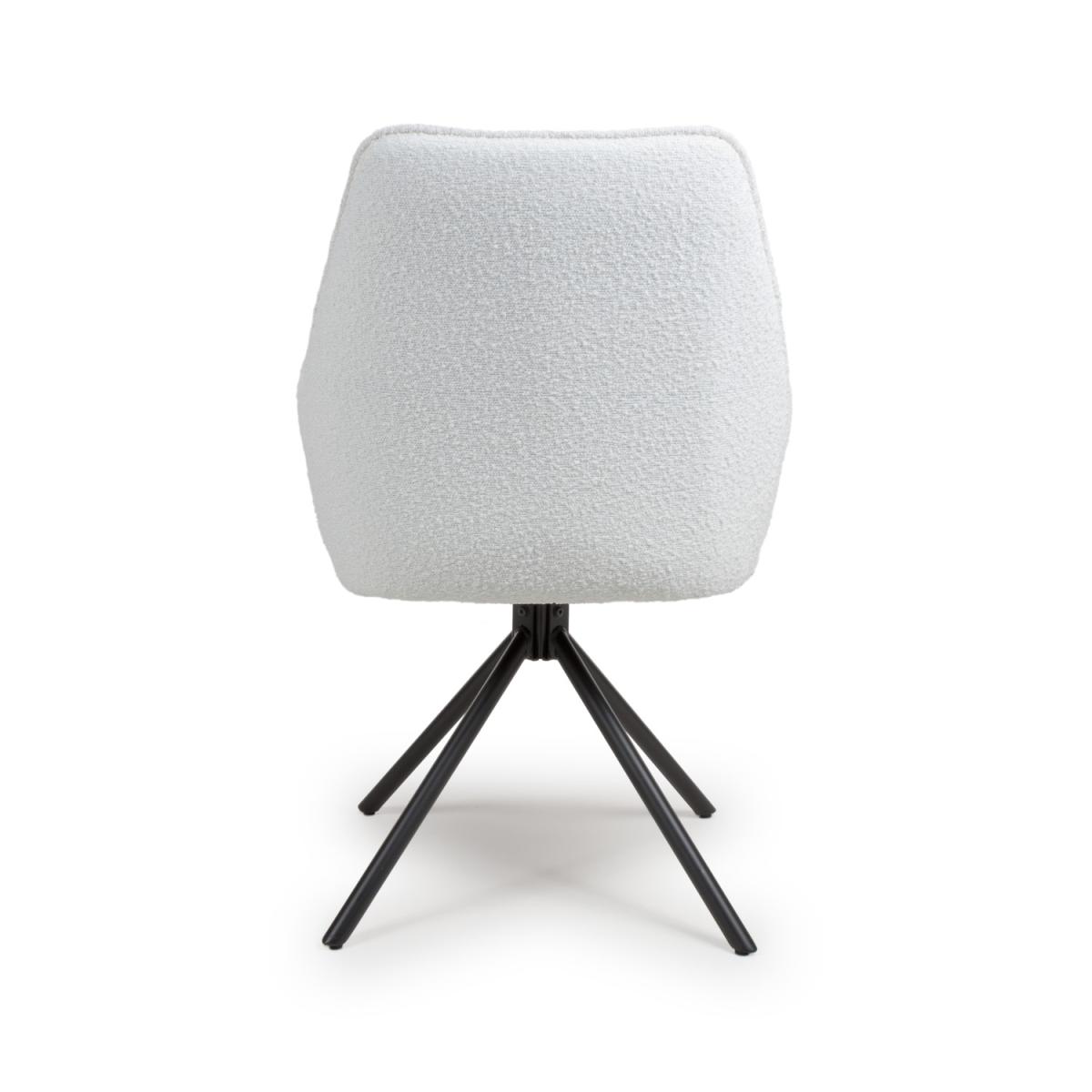 Set of 2 Cream Boucle Dining Chairs - Alva – image 5