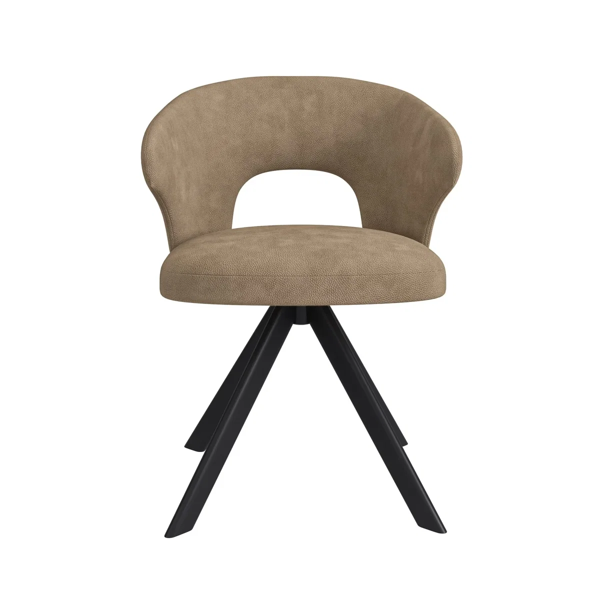 Set of 6 Beige Faux Leather Swivel Dining Chairs - Mila – image 4