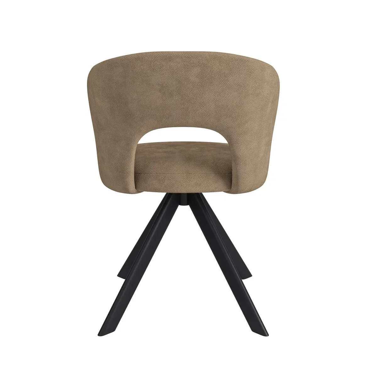 Set of 6 Beige Faux Leather Swivel Dining Chairs - Mila – image 6