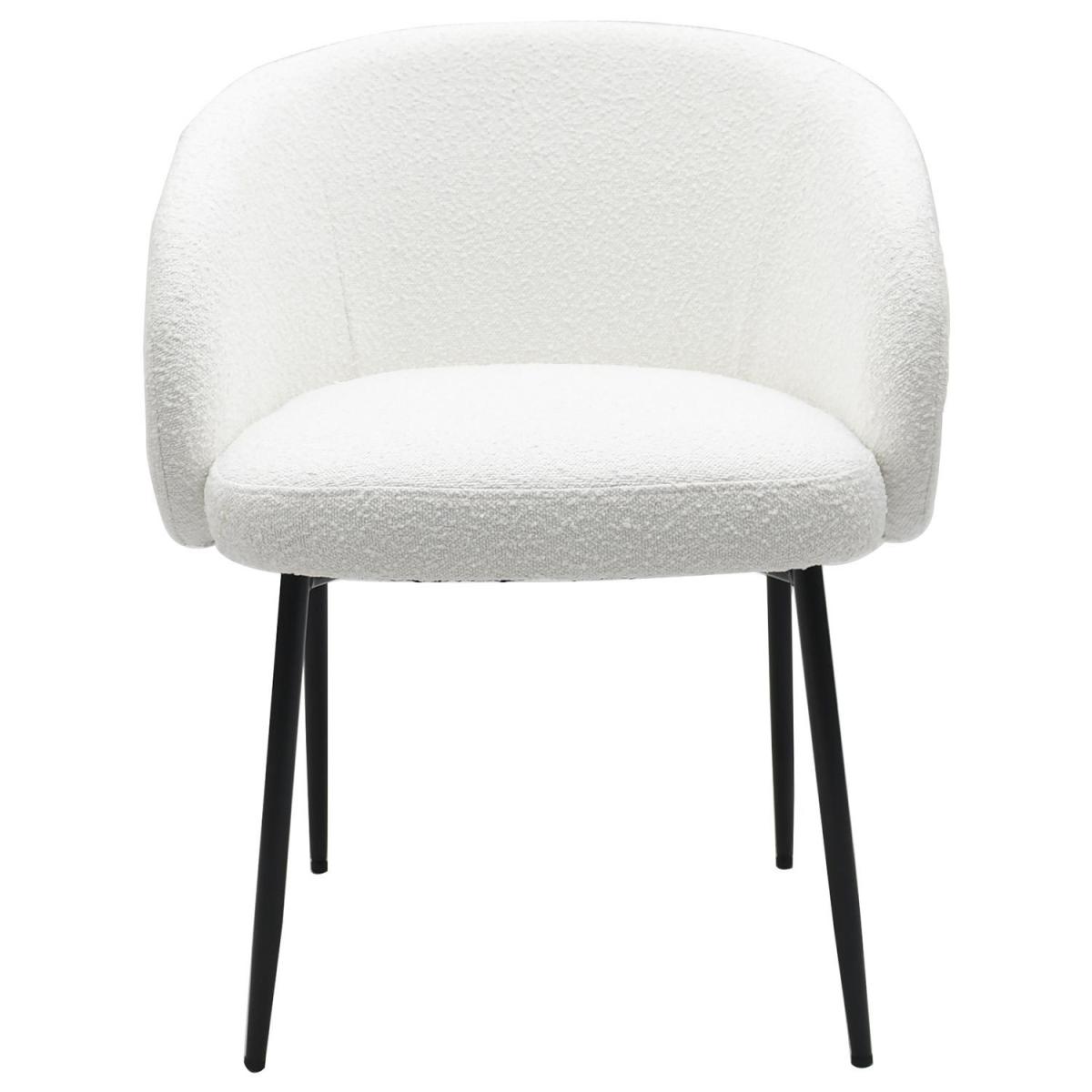 Set of 4 White Boucle Dining Chairs - Cora – image 3