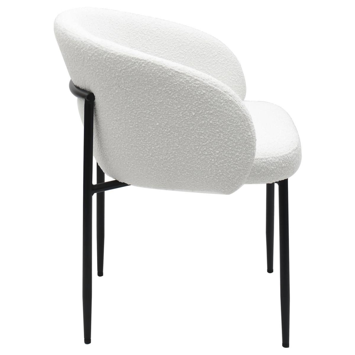 Set of 4 White Boucle Dining Chairs - Cora – image 5