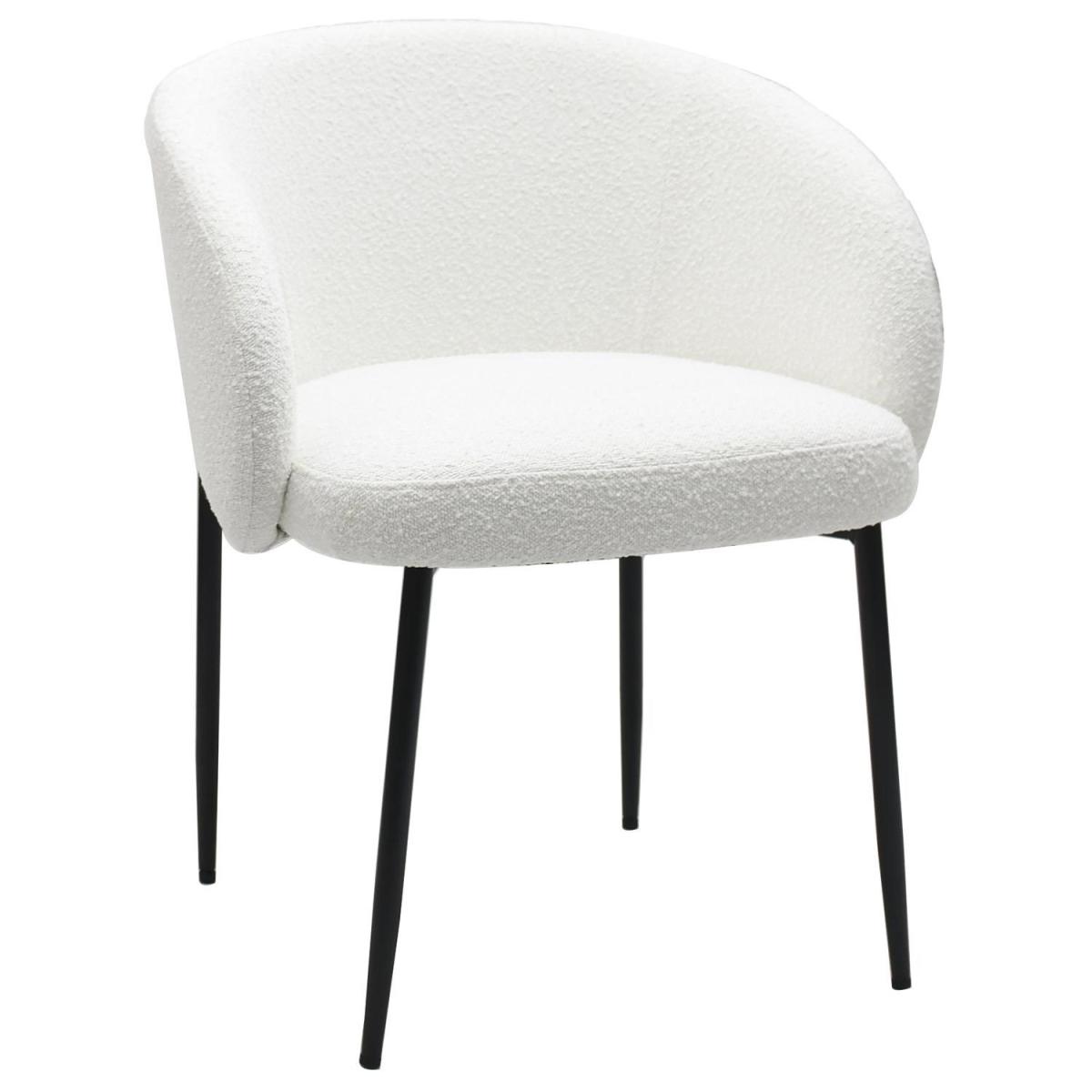 Set of 4 White Boucle Dining Chairs - Cora – image 6