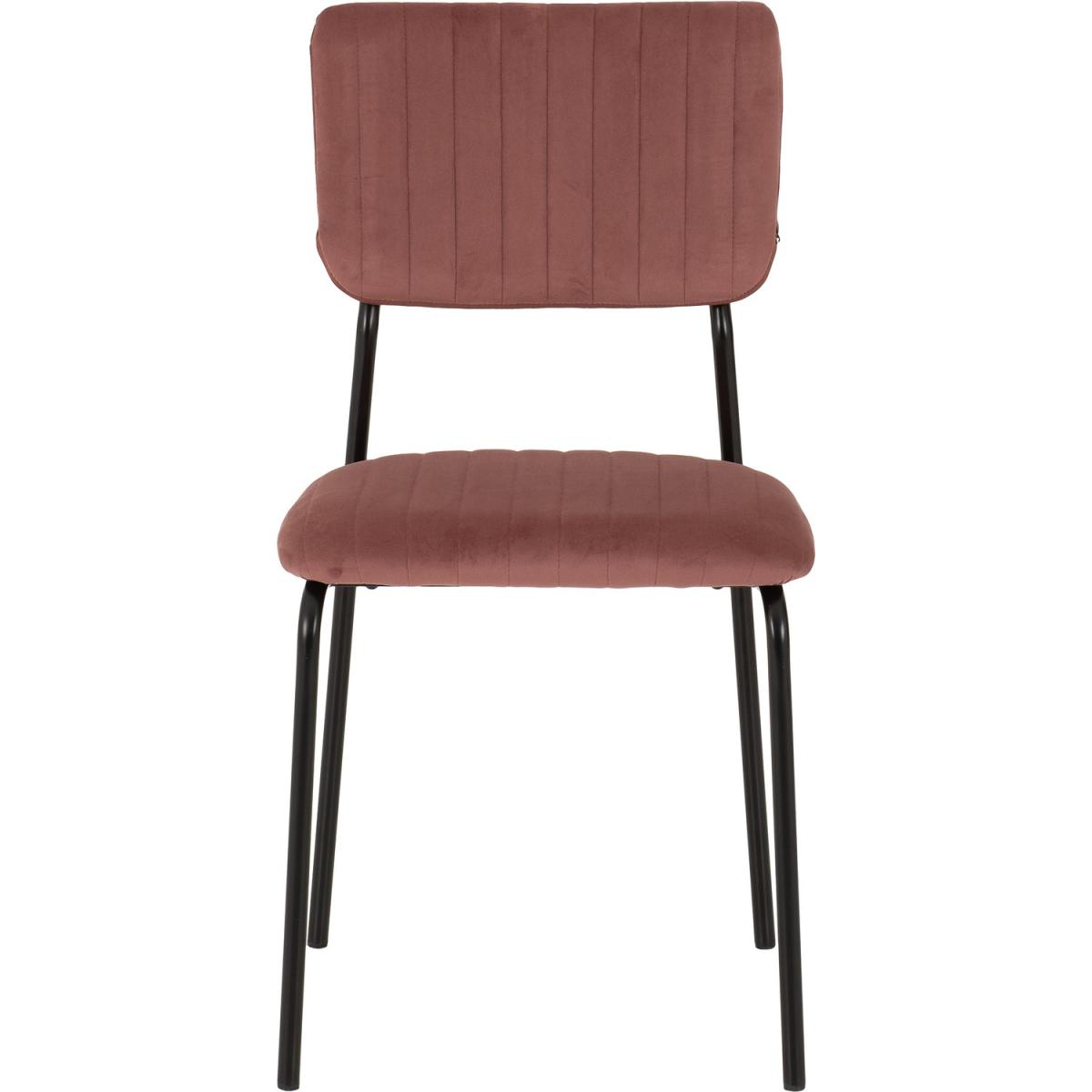 Set of 4 Pink Velvet Dining Chairs Sheldon- Seconique – image 3