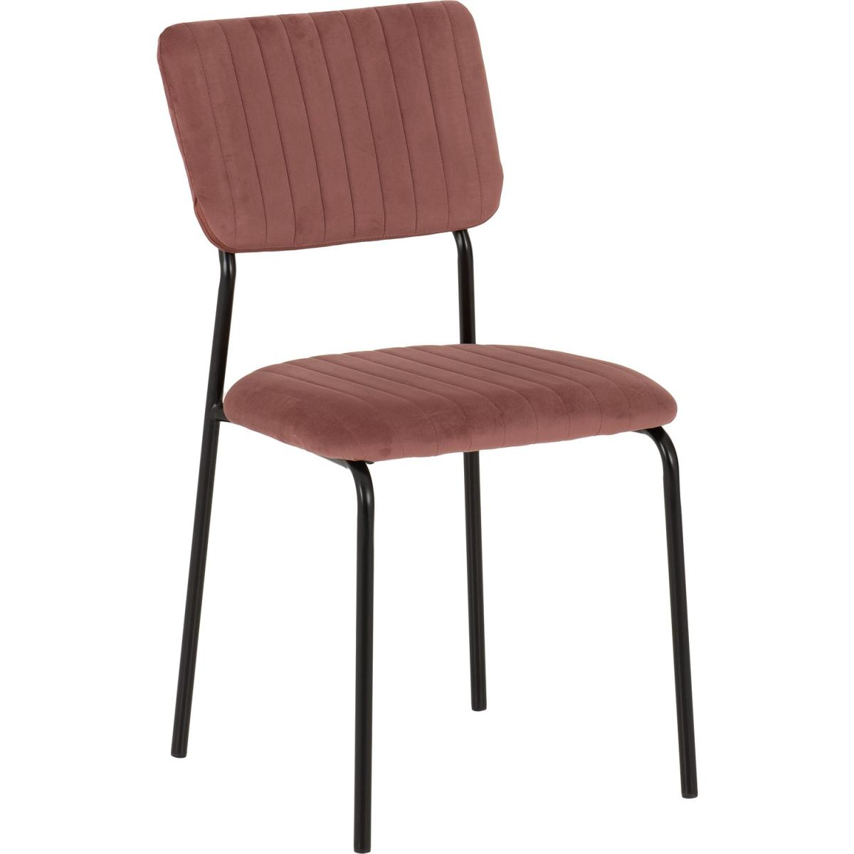 Set of 4 Pink Velvet Dining Chairs Sheldon- Seconique – image 4