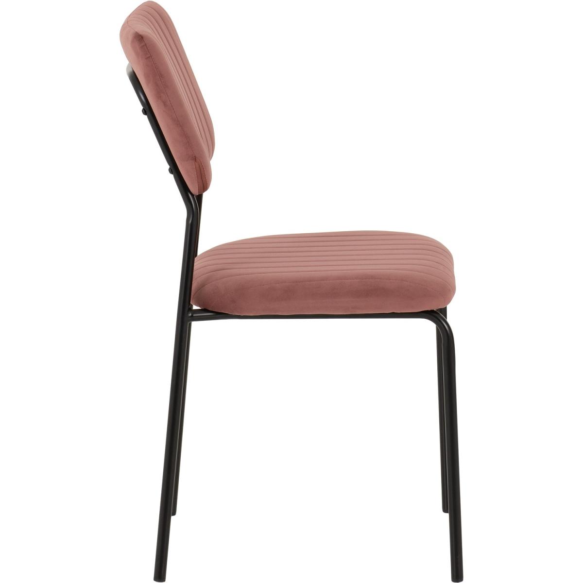 Set of 4 Pink Velvet Dining Chairs Sheldon- Seconique – image 5