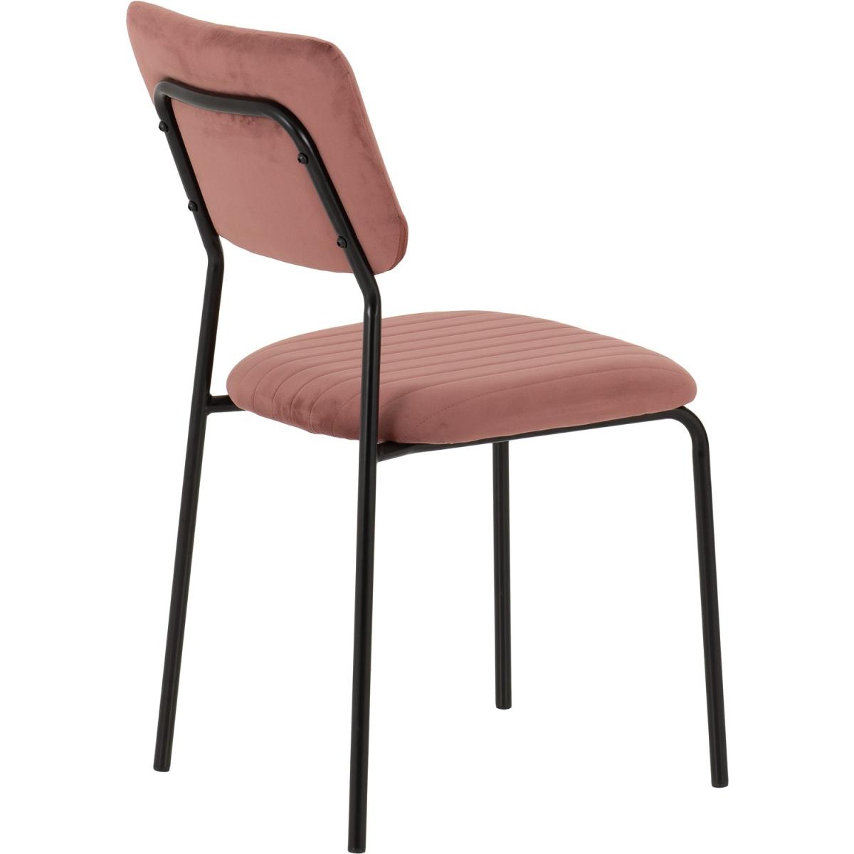 Set of 4 Pink Velvet Dining Chairs Sheldon- Seconique – image 6