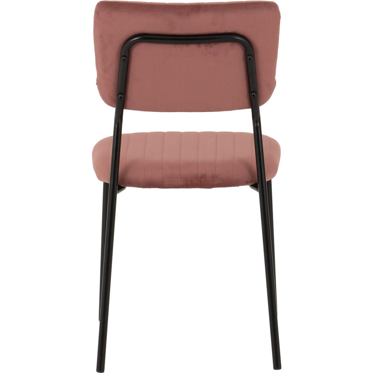 Set of 4 Pink Velvet Dining Chairs Sheldon- Seconique – image 7