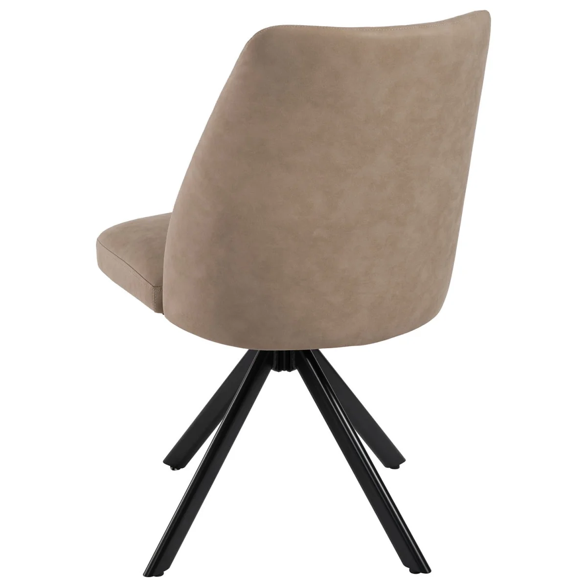 Set of 6 Beige Faux Leather Swivel Dining Chairs - Logan – image 4