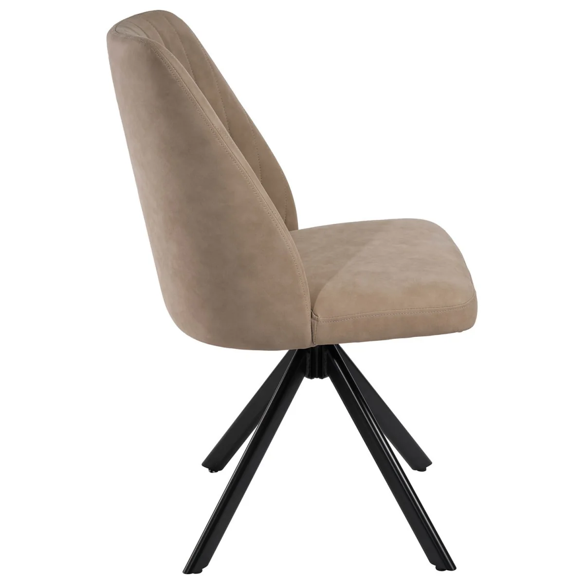 Set of 6 Beige Faux Leather Swivel Dining Chairs - Logan – image 7