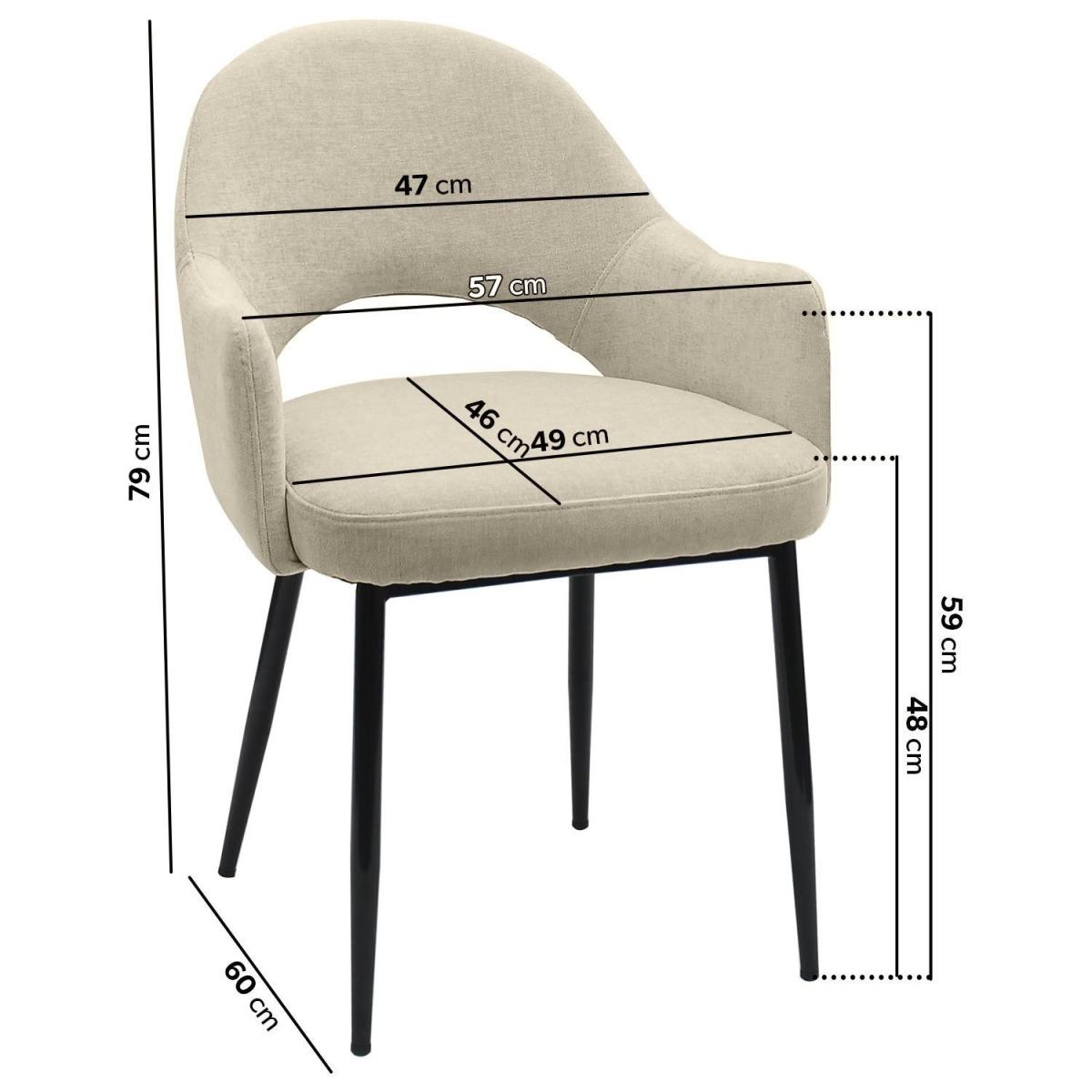Set of 6 Beige Upholstered Dining Chairs - Colbie – image 2