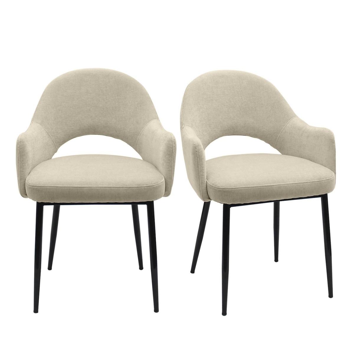 Set of 6 Beige Upholstered Dining Chairs - Colbie – image 3
