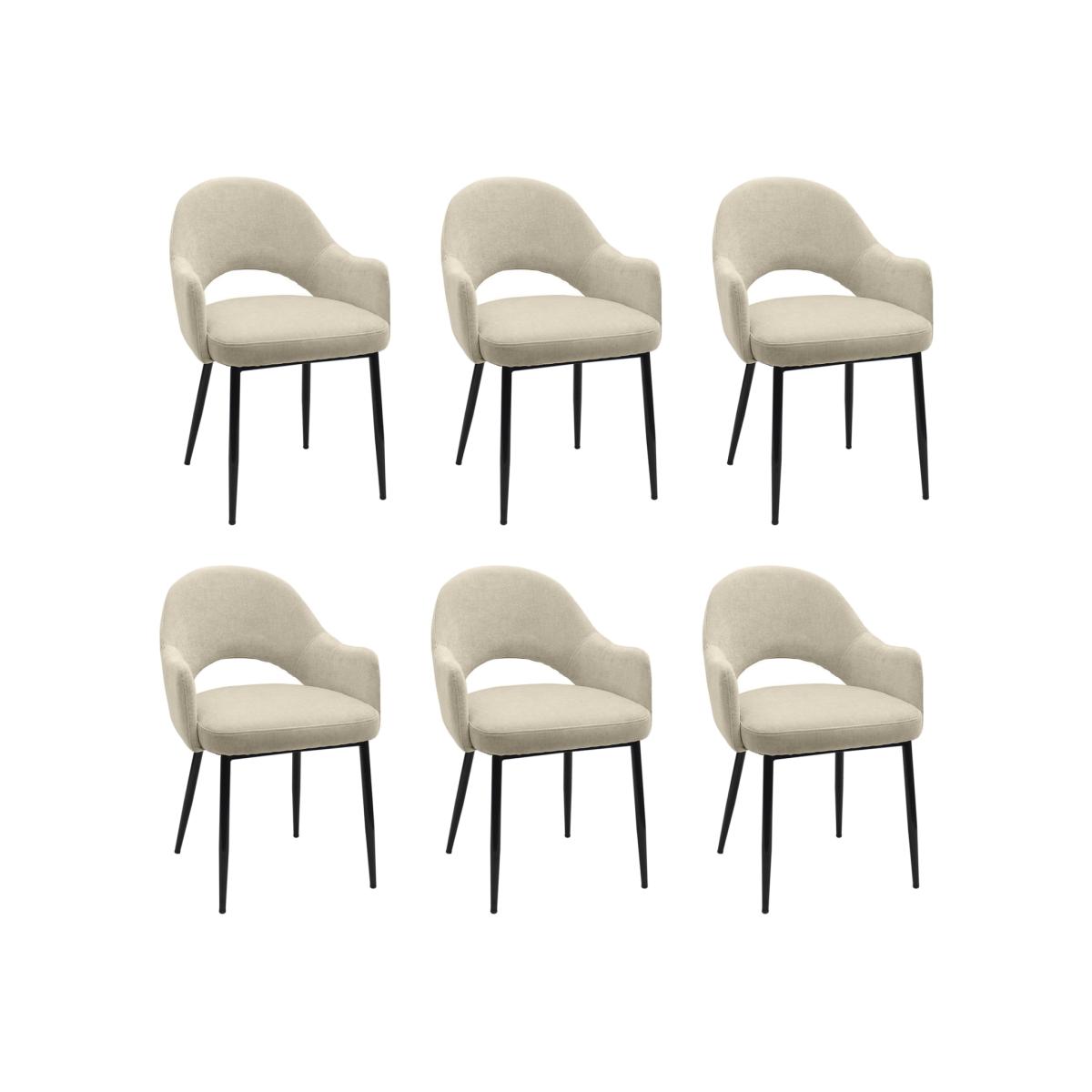 Set of 6 Beige Upholstered Dining Chairs - Colbie – image 1