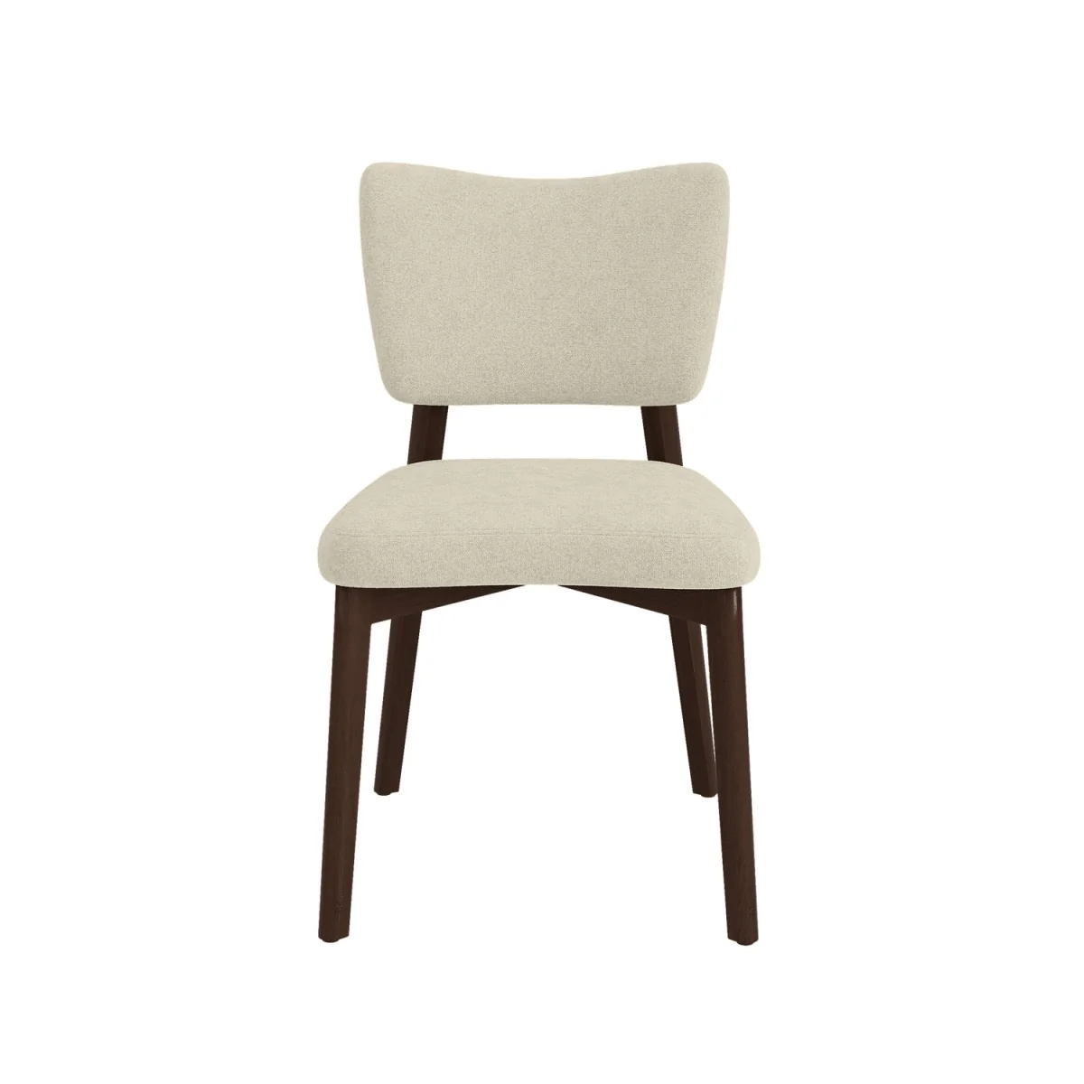 Set of 2 Beige Upholstered Dining Chairs with Walnut Legs - Greta – image 4