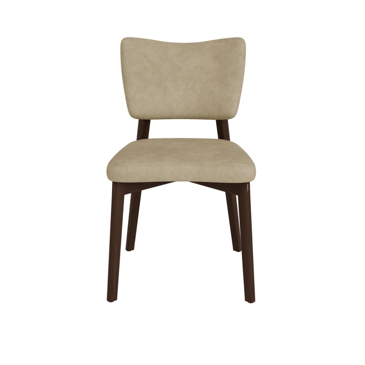 Set of 2 Beige Faux Leather Dining Chairs with Walnut Legs - Greta – image 4