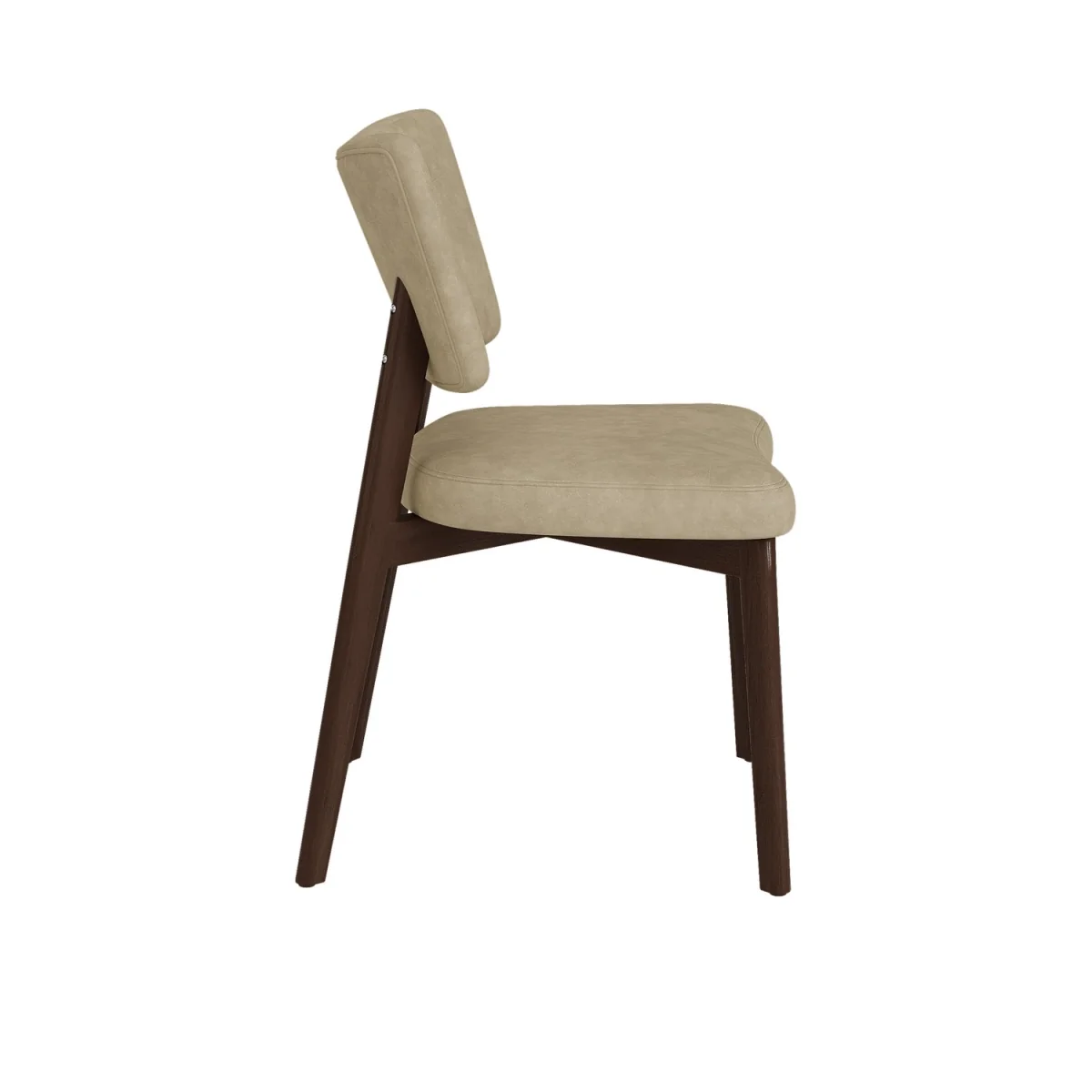 Set of 2 Beige Faux Leather Dining Chairs with Walnut Legs - Greta – image 5