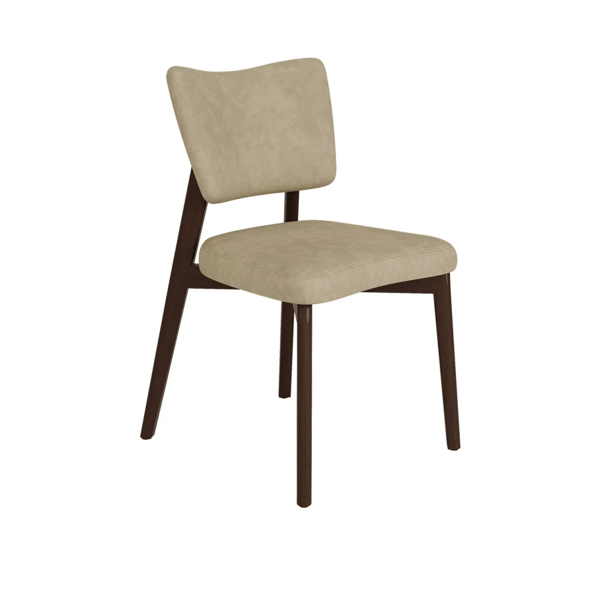 Set of 2 Beige Faux Leather Dining Chairs with Walnut Legs - Greta – image 6
