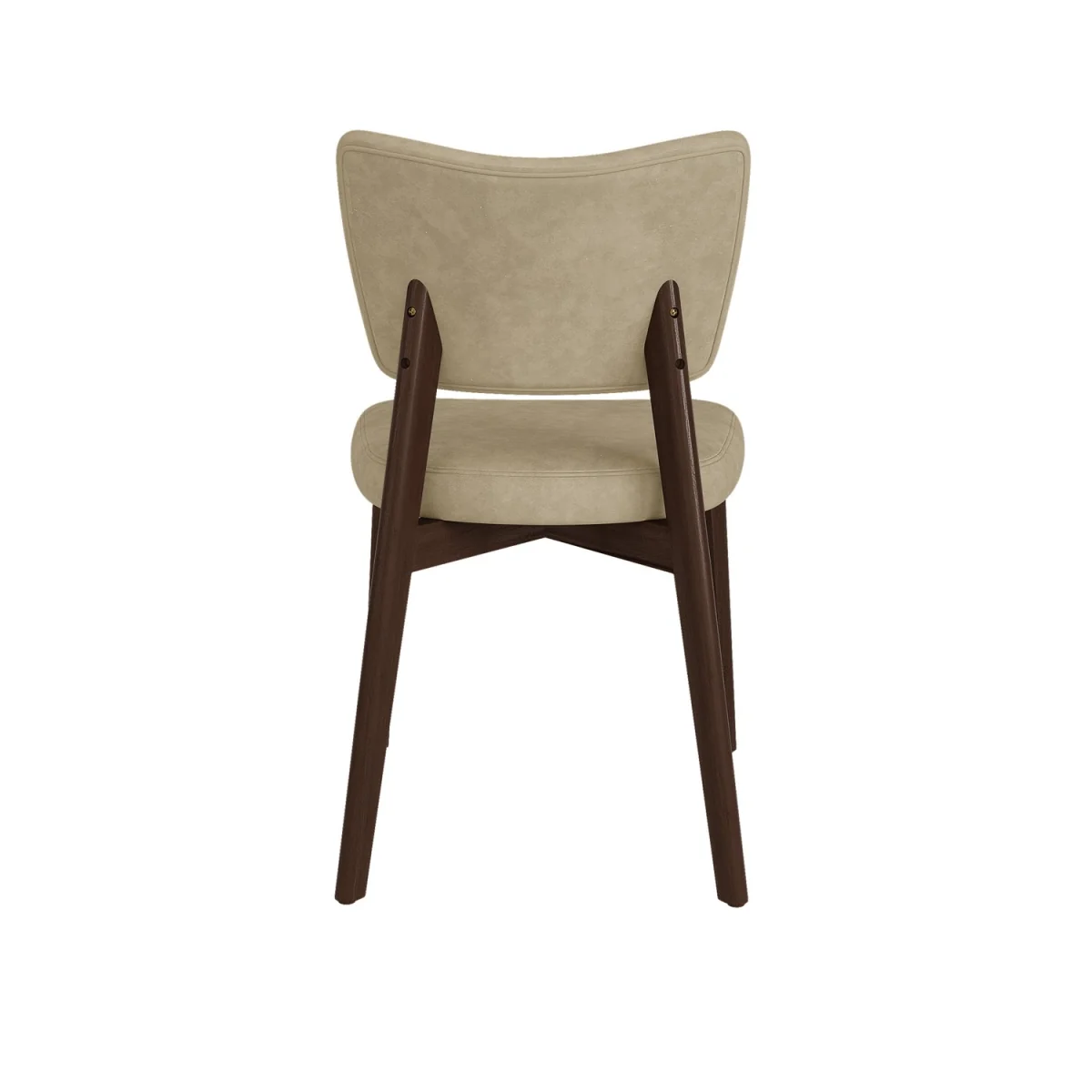 Set of 2 Beige Faux Leather Dining Chairs with Walnut Legs - Greta – image 7