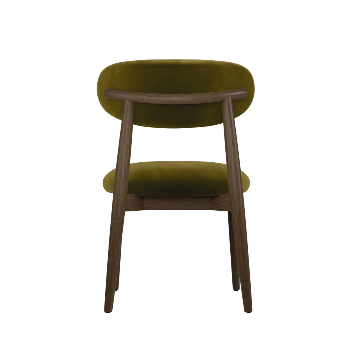 Walnut and Olive Green Upholstered Curved Dining Chair with Open Back - Kori – image 6