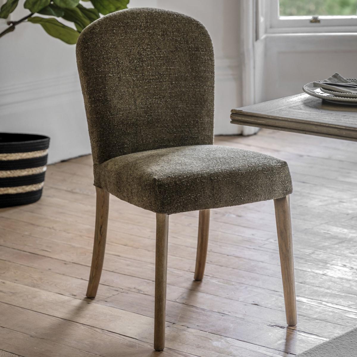 Set of 2 Green Fabric Dining Chairs - Hinton – image 2
