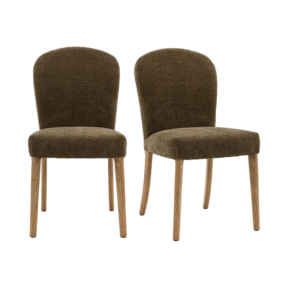 Set of 2 Green Fabric Dining Chairs - Hinton – image 1