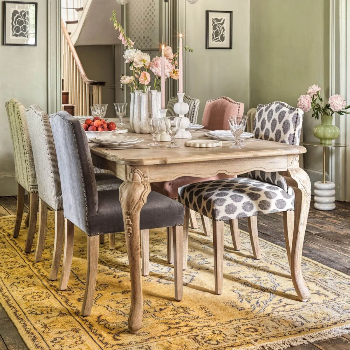 Graham and Green Alba Olive Velvet Dining Chair – image 2