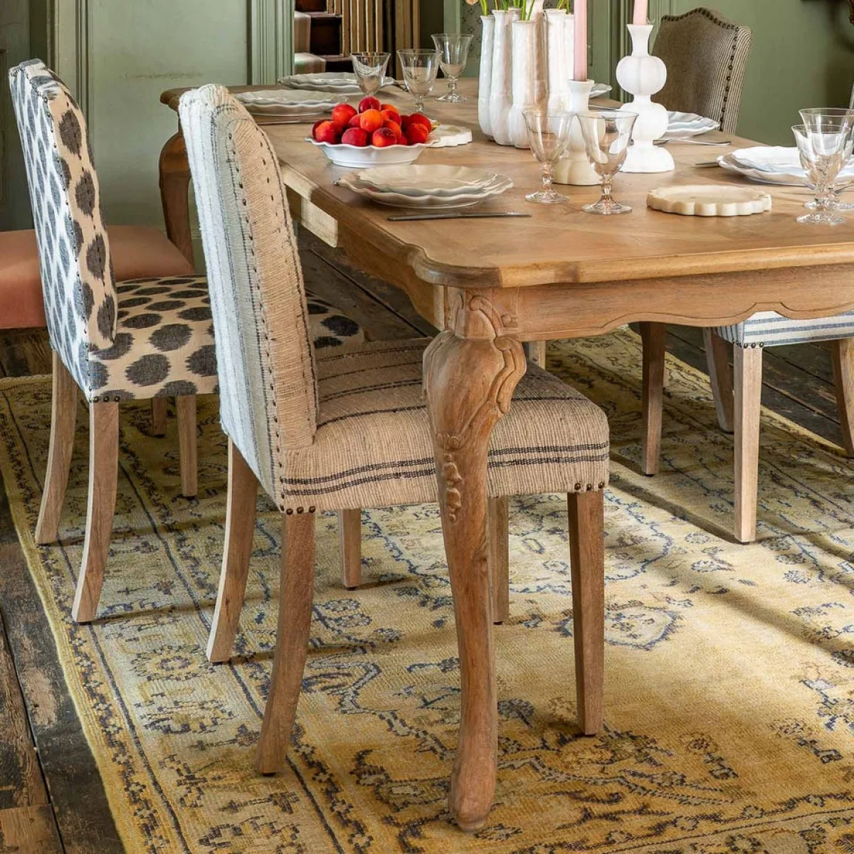 Graham and Green Alba Olive Velvet Dining Chair – image 8