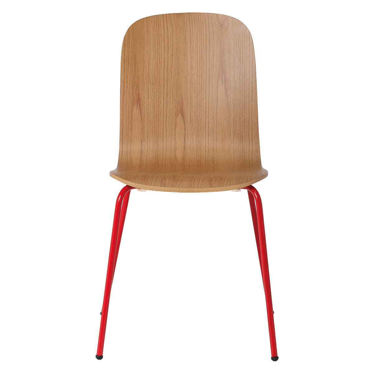 Habitat Kirby Metal Chair - Oak and Red Gloss – image 5
