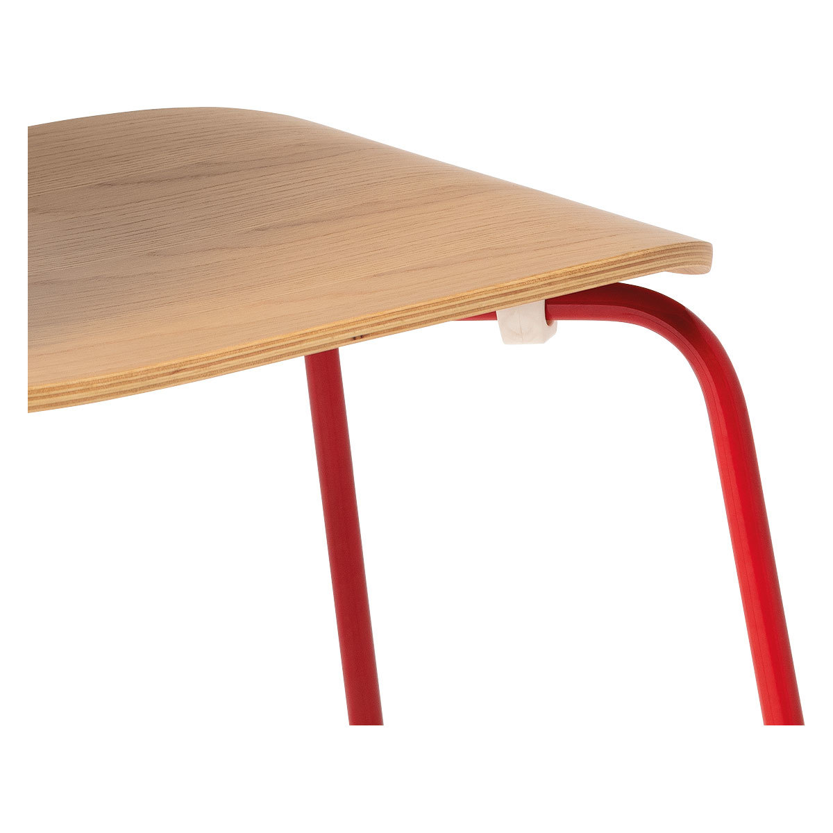 Habitat Kirby Metal Chair - Oak and Red Gloss – image 8