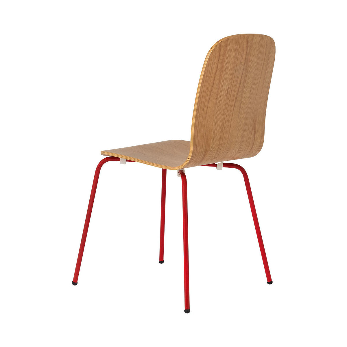 Habitat Kirby Metal Chair - Oak and Red Gloss – image 2