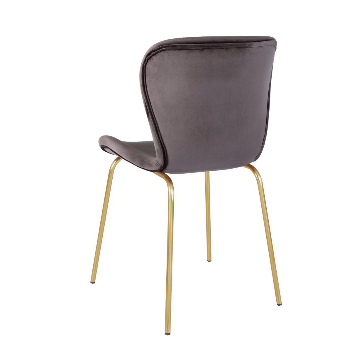 Habitat Etta Pair of Velvet Dining Chair - Grey – image 5