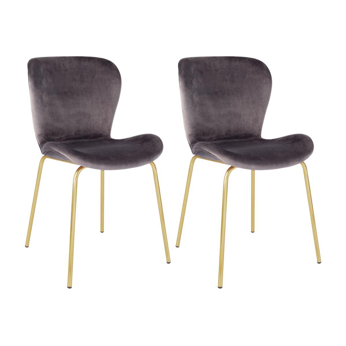 Habitat Etta Pair of Velvet Dining Chair - Grey – image 1