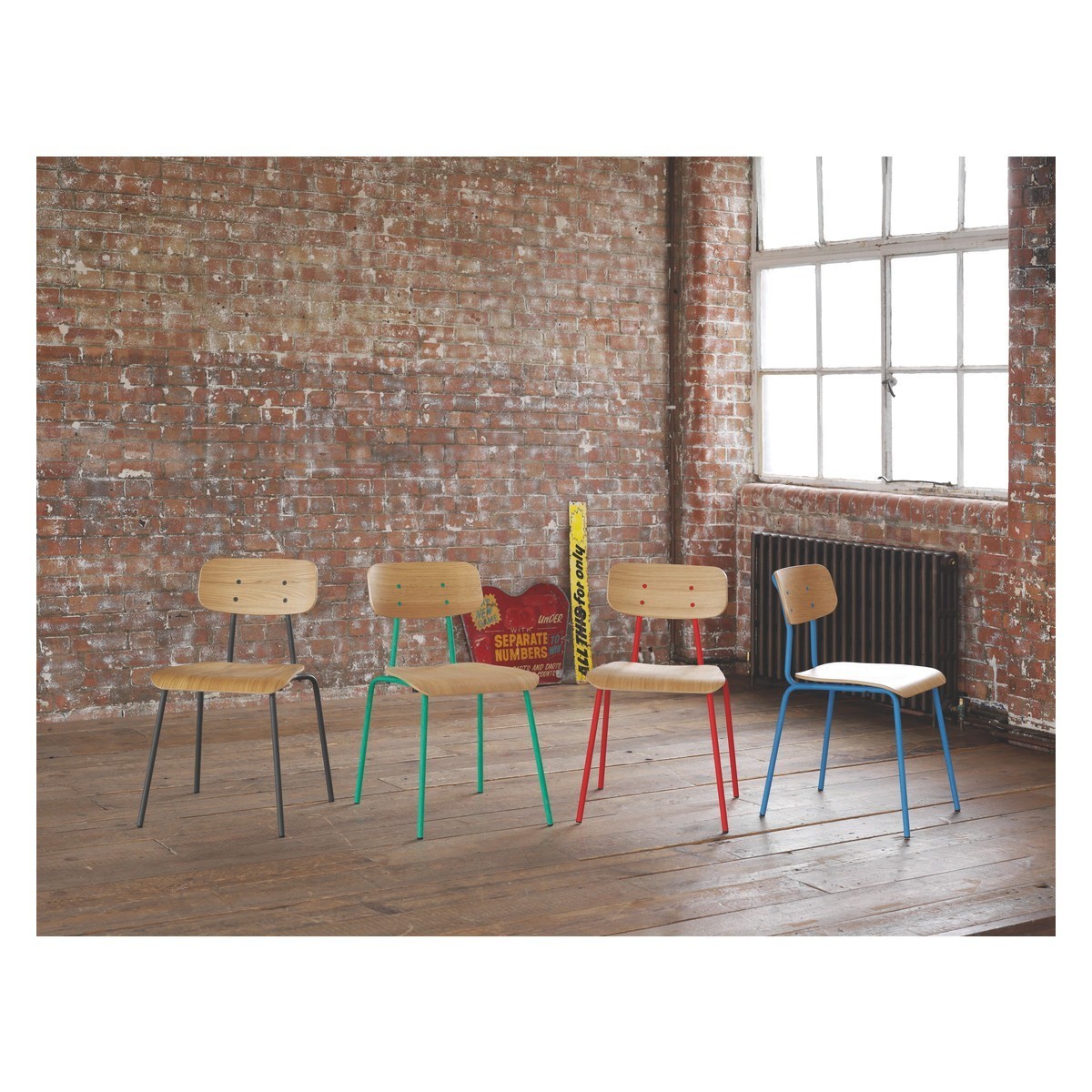 Habitat Hester Pair of Stackable Dining Chair - Red – image 7