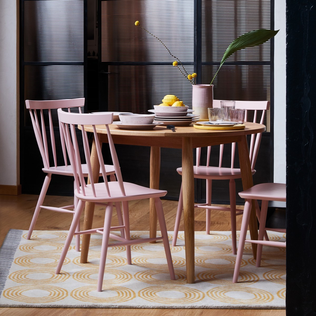 Habitat Talia Pair of Spindle Back Dining Chair - Pink – image 5