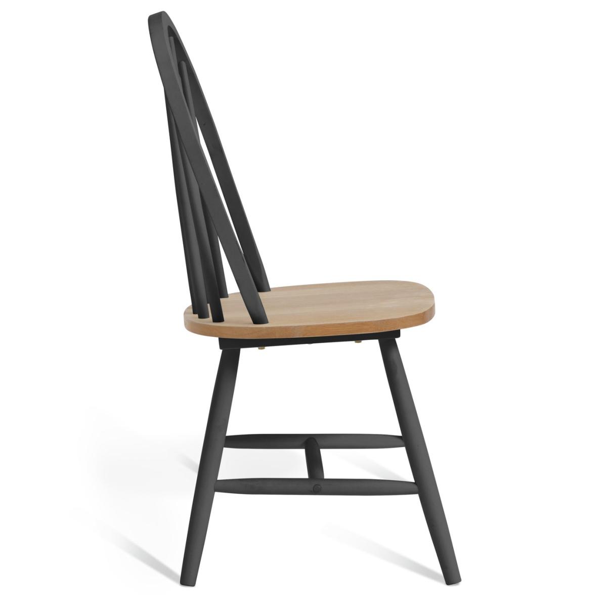 Habitat Burford Pair of Solid Wood Dining Chairs - Grey – image 5