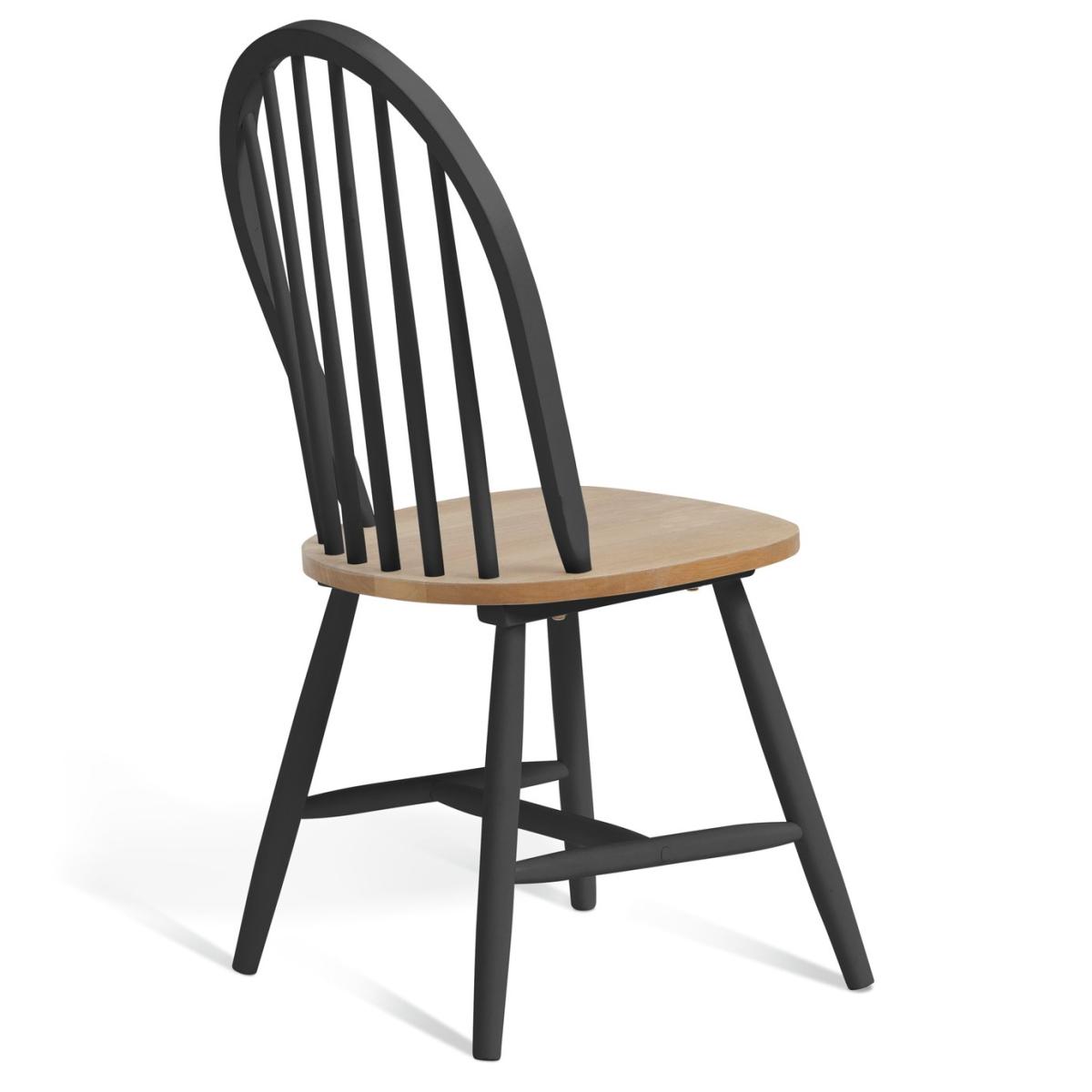 Habitat Burford Pair of Solid Wood Dining Chairs - Grey – image 6