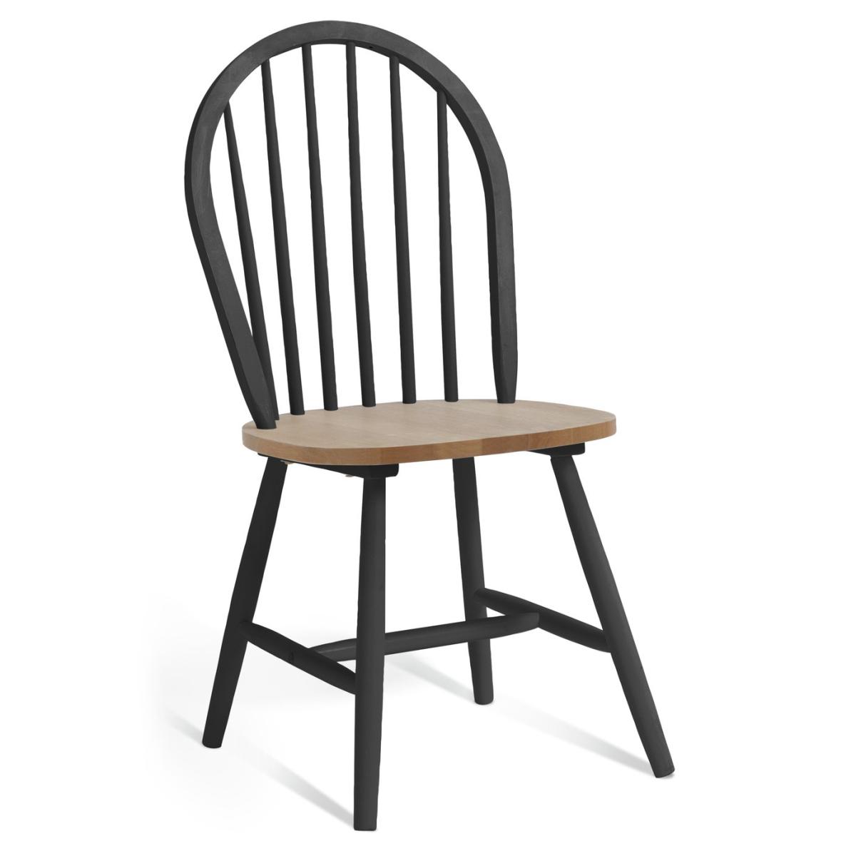 Habitat Burford Pair of Solid Wood Dining Chairs - Grey – image 7