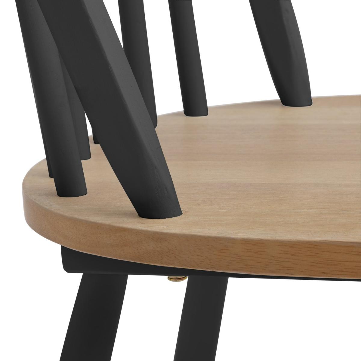 Habitat Burford Pair of Solid Wood Dining Chairs - Grey – image 8