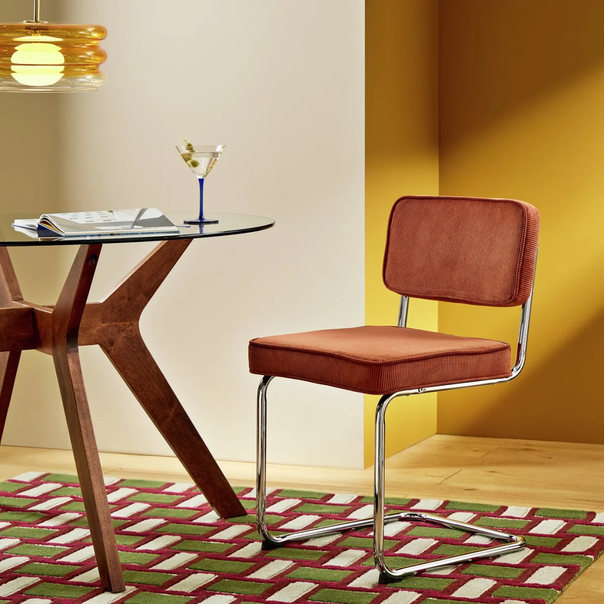 Habitat Enzu Metal Dining Chair - Red – image 1