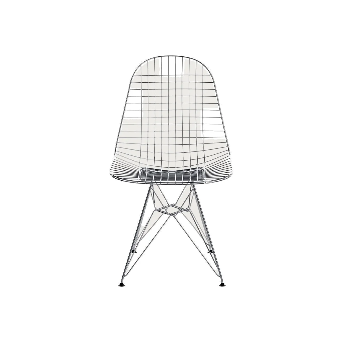 Vitra Eames DSR Side Chair RE in Cotton White 01 Chrome Base 05 Glides – image 1