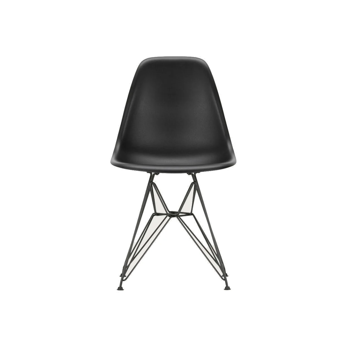 Heal's Eames Plastic Side Chair RE DSR Granite Grey Black Powder Coated Legs – image 1