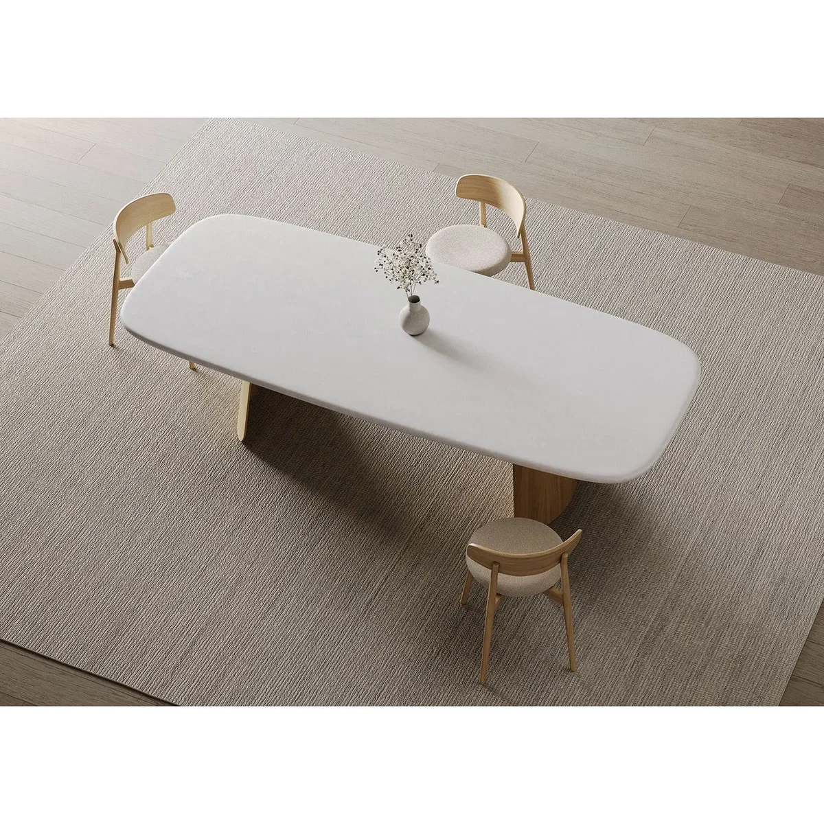 Paul Rogers Cover Wood Chair Upholstered Ivory Oak – image 2