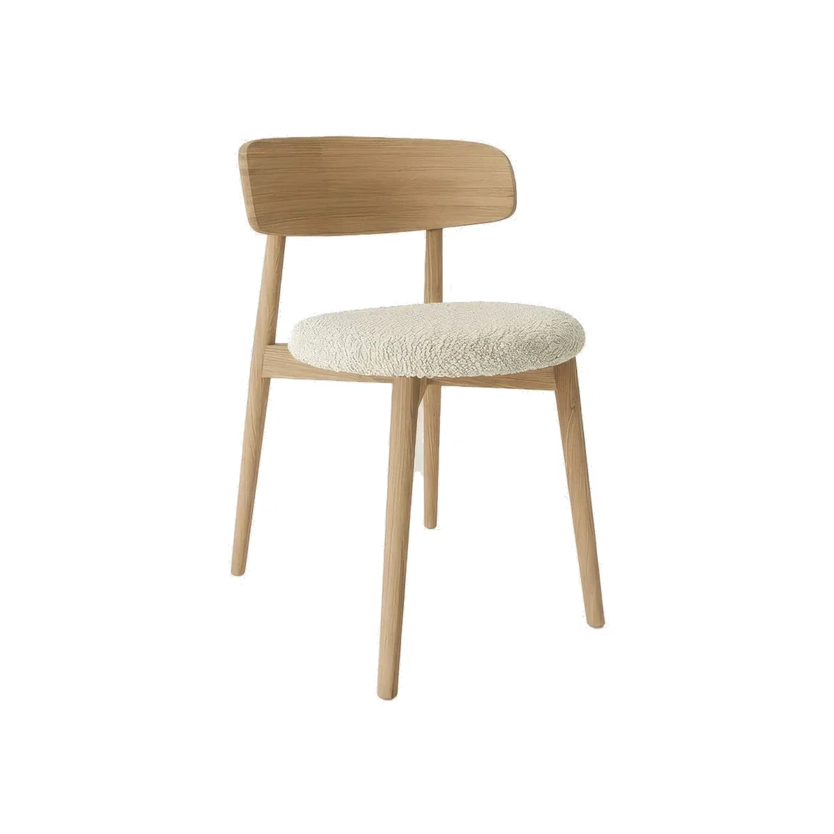 Paul Rogers Cover Wood Chair Upholstered Ivory Oak – image 1