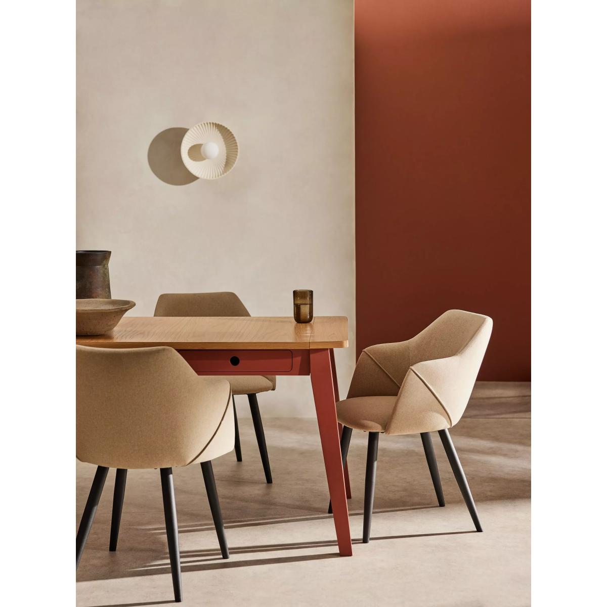 MADE Lule Dining Chairs, Set of 2, Ecru/Black Leg – image 2