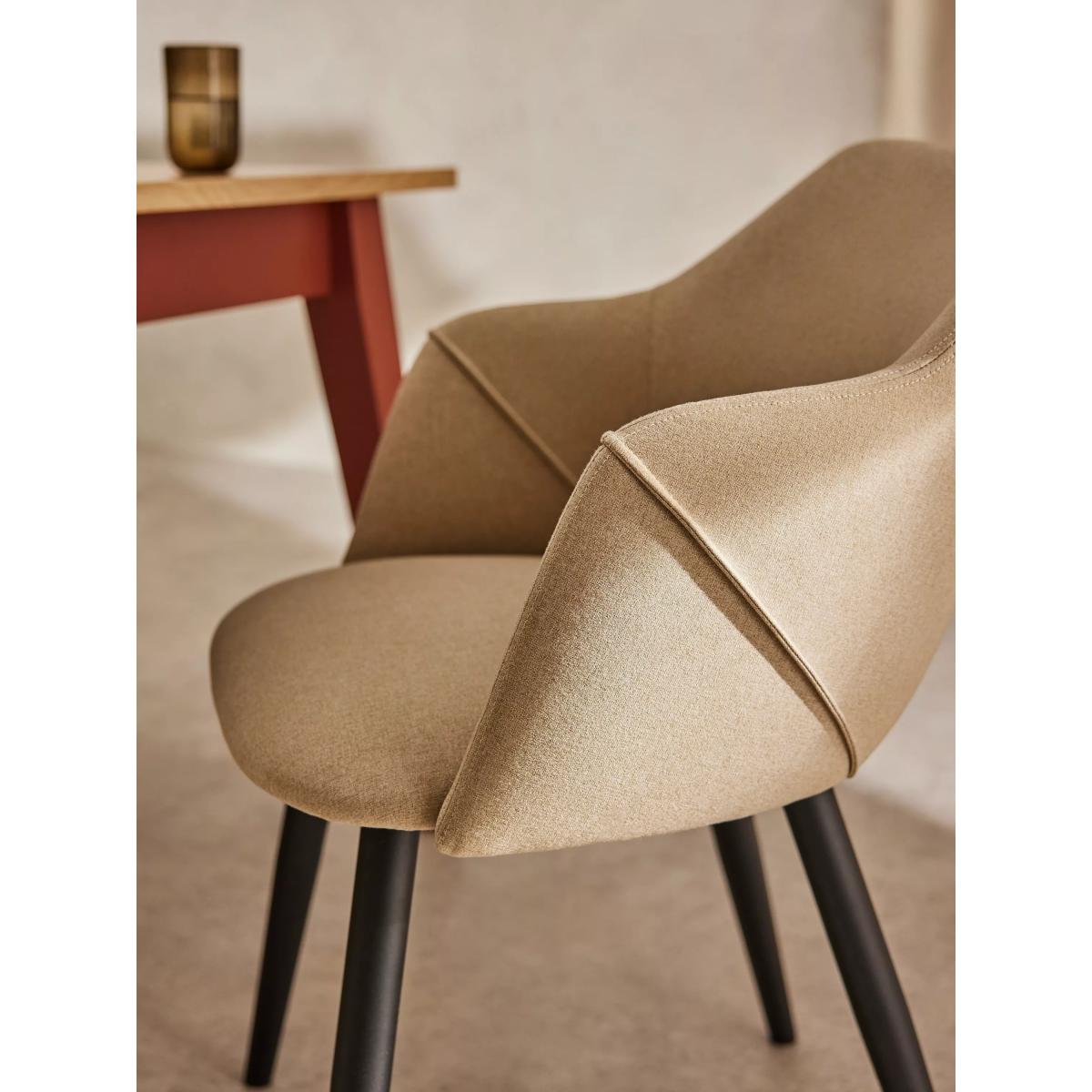 MADE Lule Dining Chairs, Set of 2, Ecru/Black Leg – image 3
