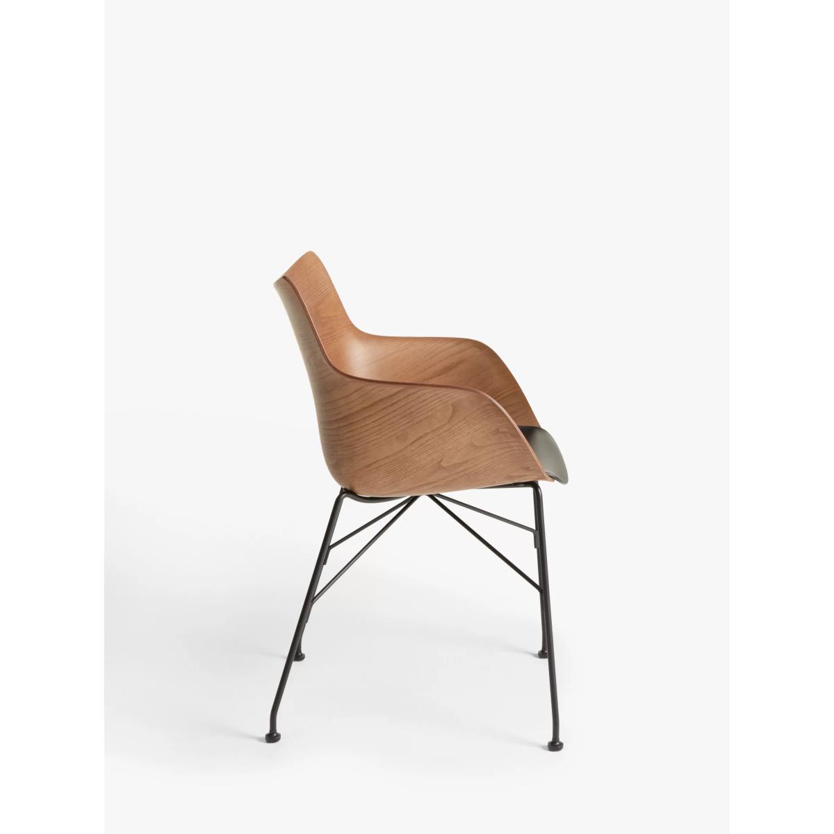 Philippe Starck for Kartell Q/Wood Dining Armchair, Brown/Black – image 3