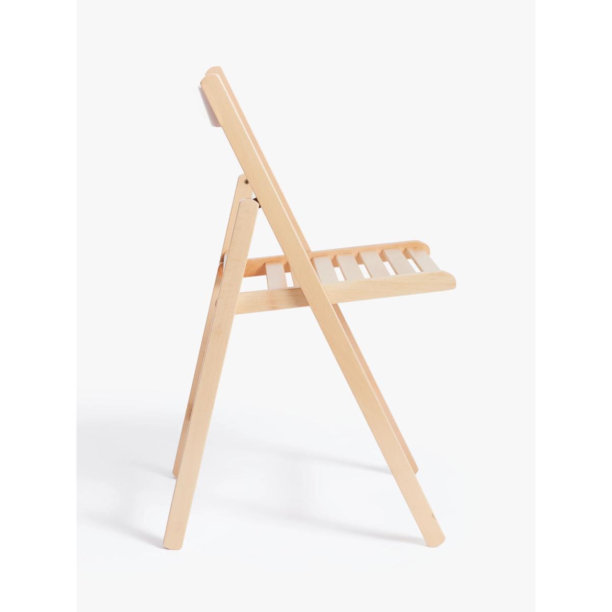 John Lewis ANYDAY Buiani Folding Chair, FSC-Certified (Beech), Natural, Set of 4 – image 3